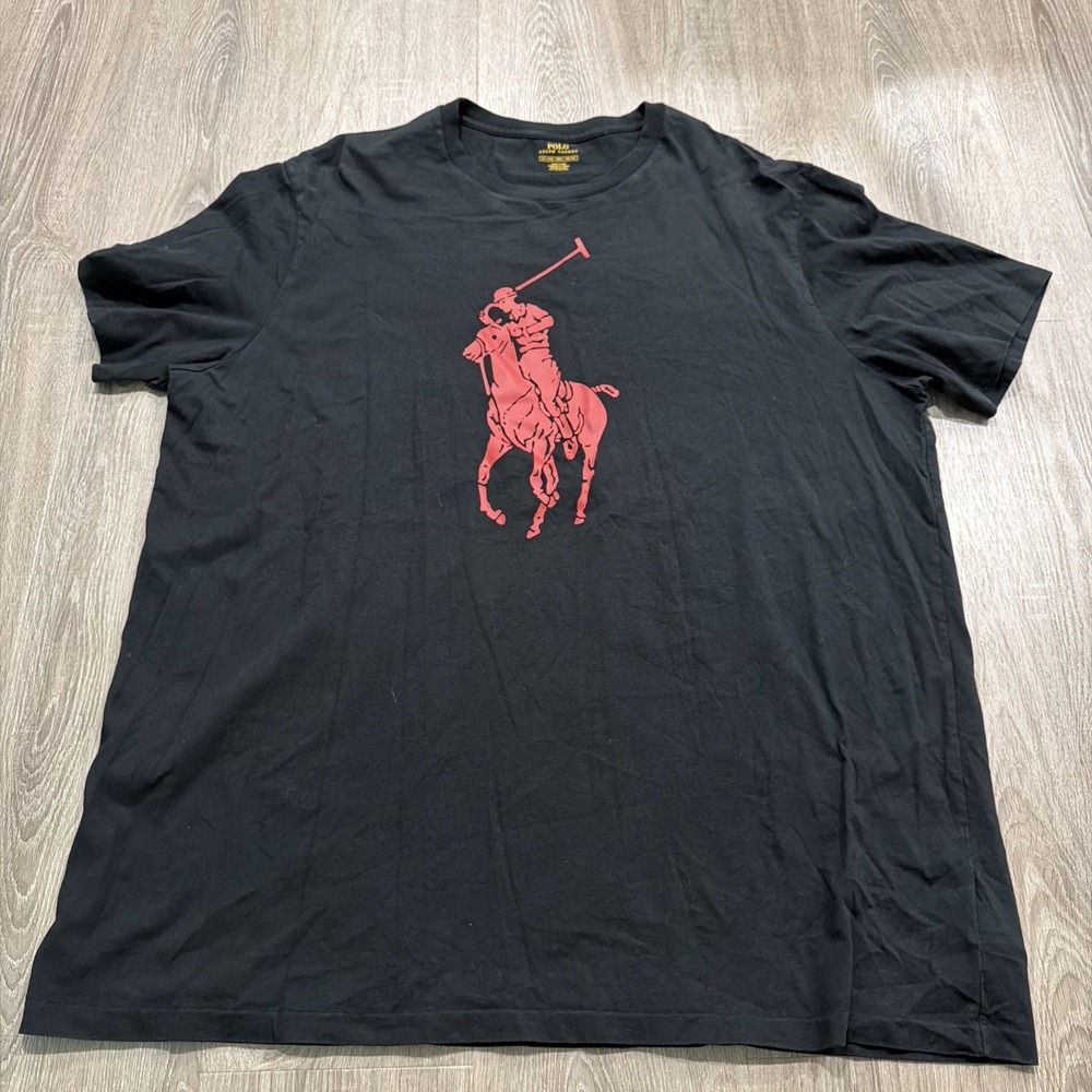 Polo Ralph Lauren Big Pony T-shirt Black & Red Size 2XL